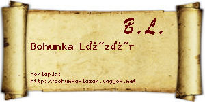 Bohunka Lázár névjegykártya